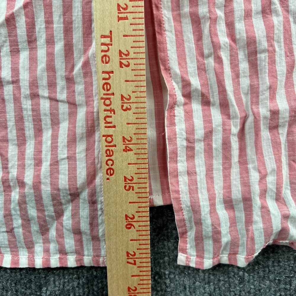 Madewell Button Up Shirt Adult Medium Women Top Pink White Stripe Lightweight - Picture 9 of 12